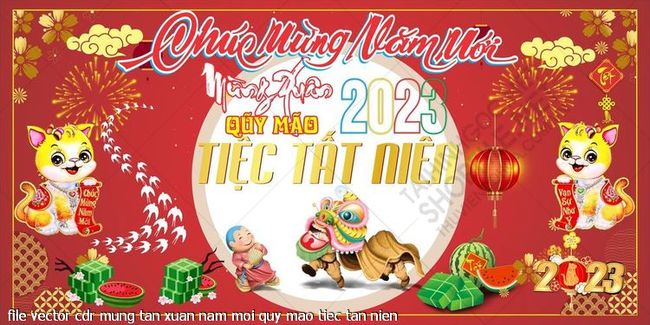 file vector cdr mung tan xuan nam moi quy mao tiec tan nien